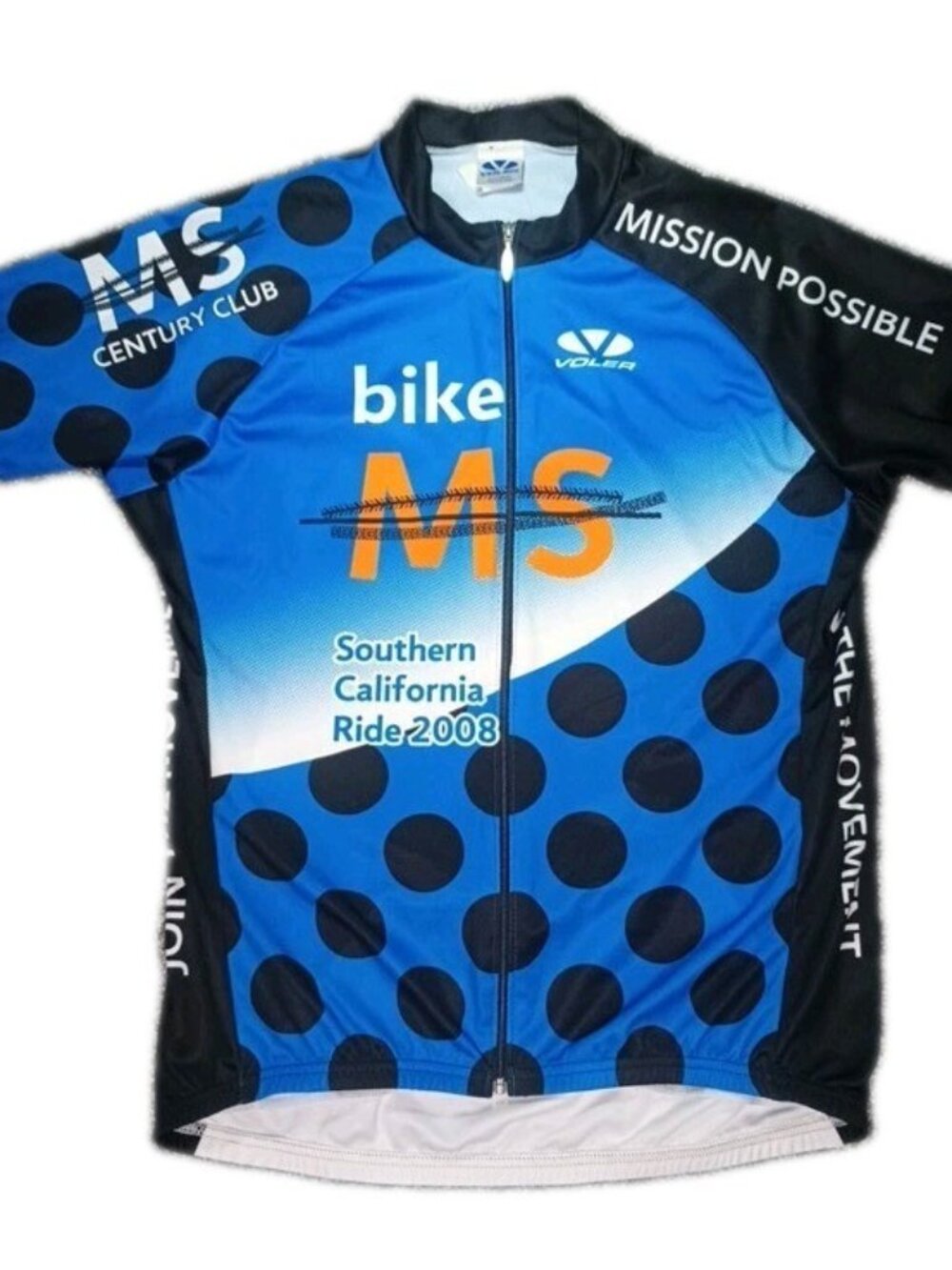 Voler Bike MS Southern California Ride 2008 Cycling Jersey Men's XL 3/4 Zip